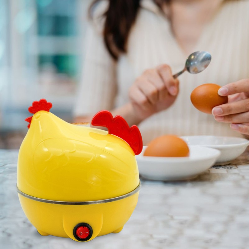 White Yellow Egg Cooker Made Of Food-grade PP Enjoy Delicious Eggs Anti-heat