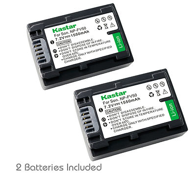 2x Kastar Battery for Sony NP-FV50 HDR-PJ30V HDR-PJ50 HDR-PJ200 HDR-PJ230
