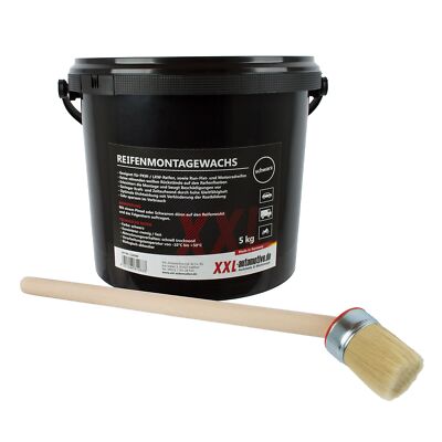 5kg Reifenmontagepaste schwarz + Pinsel Runflat Reifen Reifenmontierpaste Wax