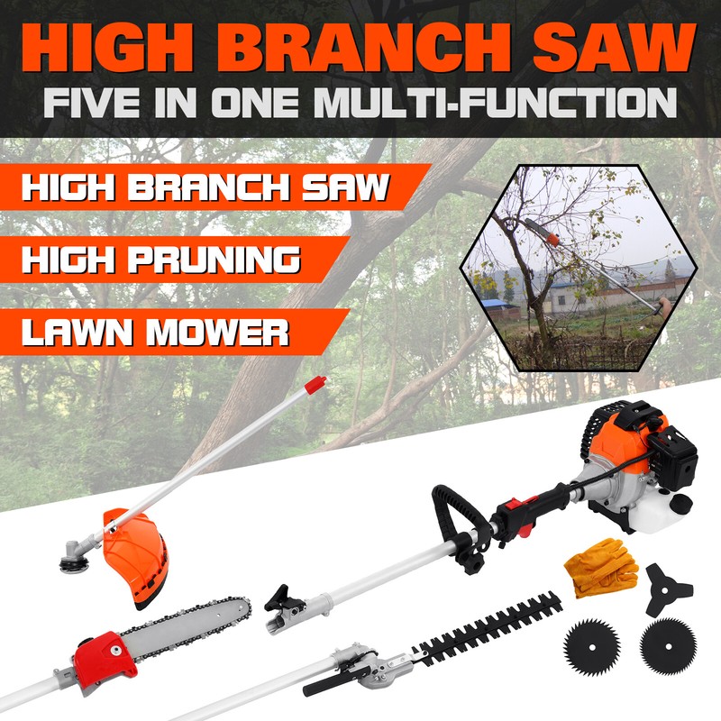 Outdoor 52cc Heavy Duty 5in1 Multifunction Petrol Trimmer Grass Trimmer 2 stroke