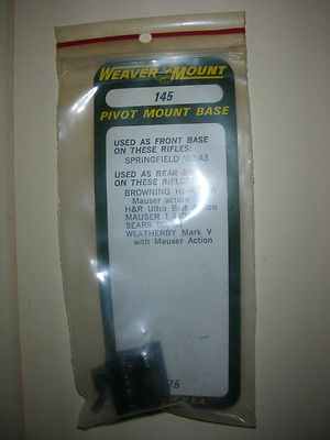 Weaver Pivot Mount Base - #145 Springfield/Mauser -Made in the USA - New (B 9)