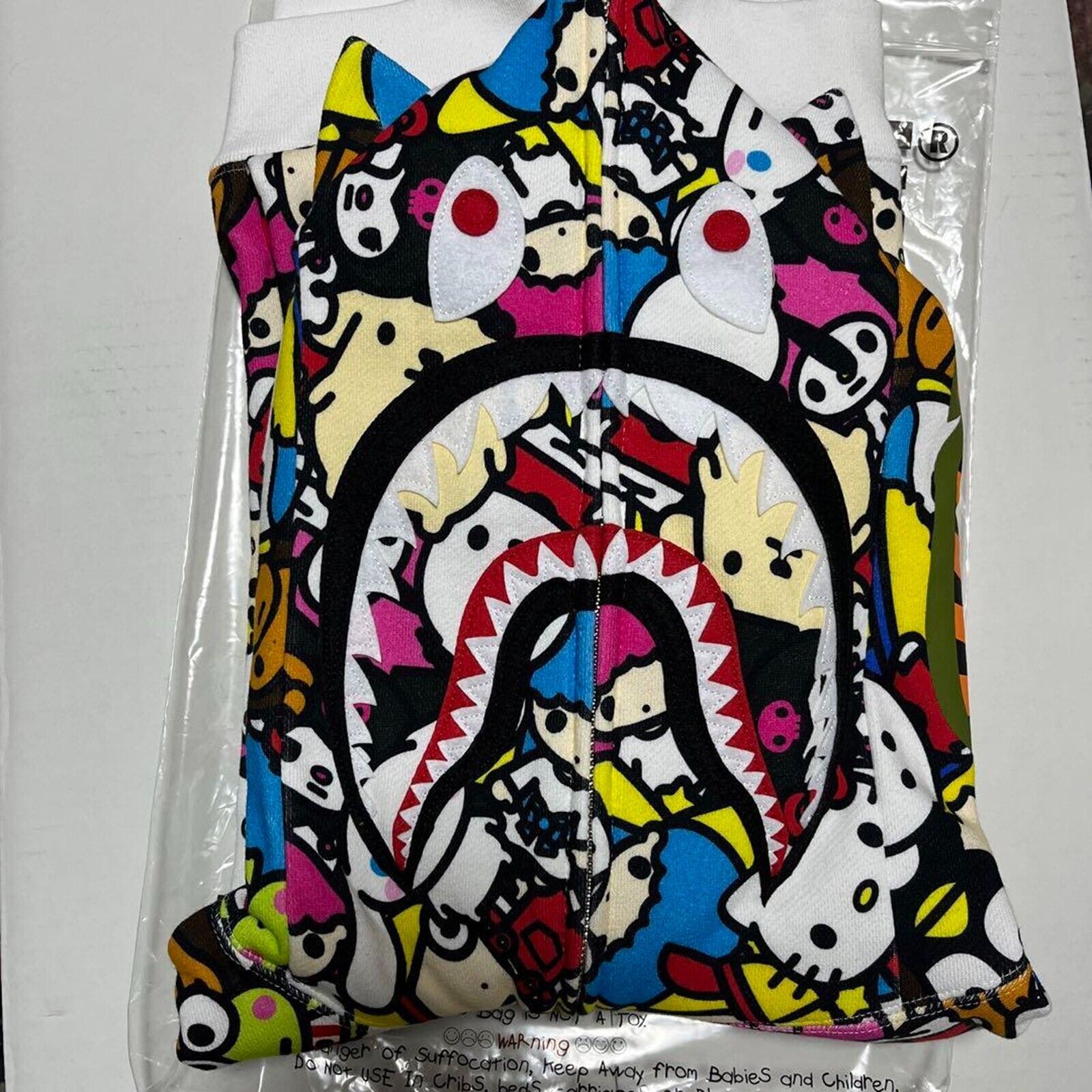 Bape BABY MILO SANRIO CHARACTERS SHARK FULL ZIP HOODIE Size Bape BABY MILO SANRIO CHARACTERS SHARK FULL ZIP HOODIE Size