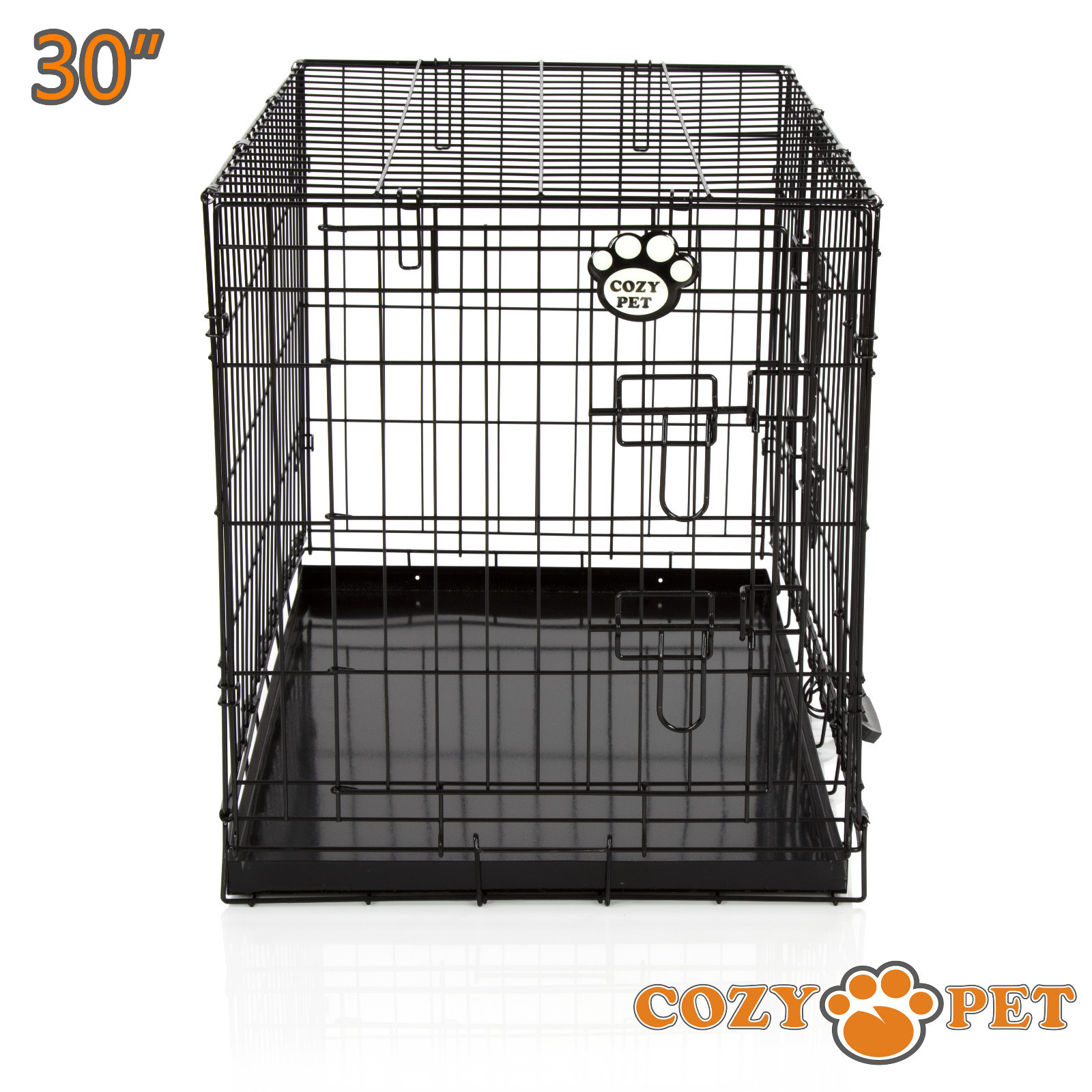 Dog Cage Cozy Pet Puppy Crate Black Folding fabric 30 inch Medium Dog