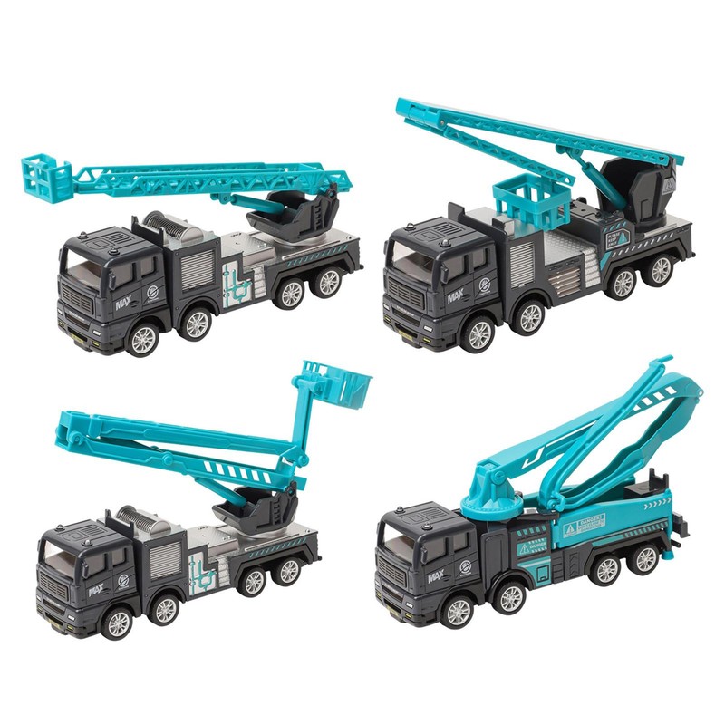 Friction Powered Fire Truck | Cement Pump Truck Hand Powered Push Car Ladder Toy