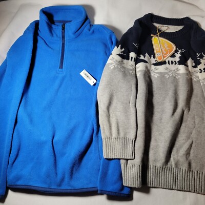 2 Boy Long Sleeve: Large Amazon Essentials Blue & XL Mud Kingdom Deer NEW w/ TAG