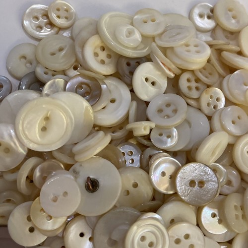 Vintage Lot 6 Oz MOP buttons Cleaned Oiled FREE SHIP Crafting