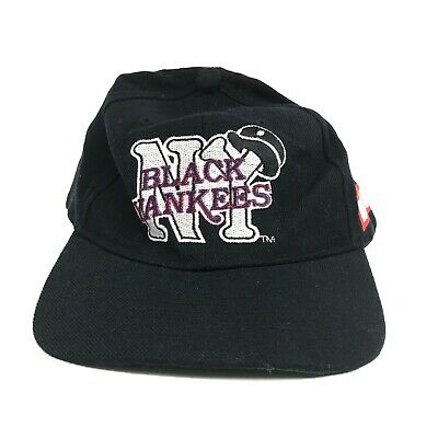 Vintage New York Black Yankees Snapback Hat Embroidered Logo C...