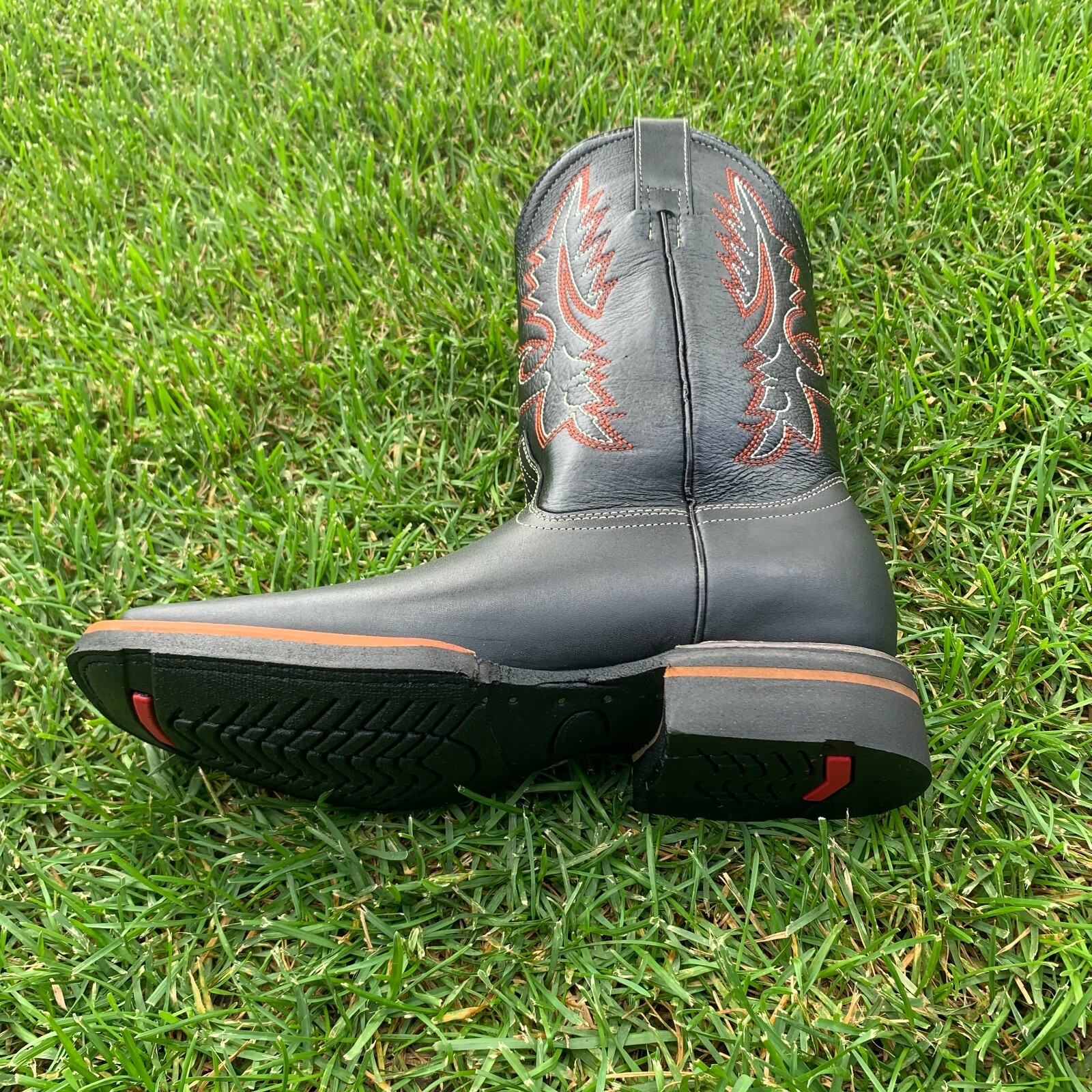 BOTA VAQUERA DE CALIDAD MEN'S RODEO COWBOY LEATHER WESTERN SQUARE TOE BOOTS 387