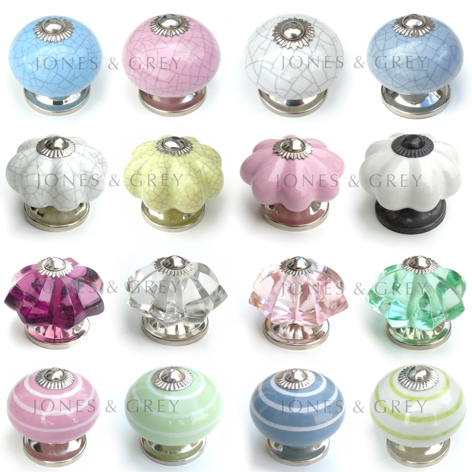 Small Ceramic Glass Metal Round Kitchen Cabinet Door Handles