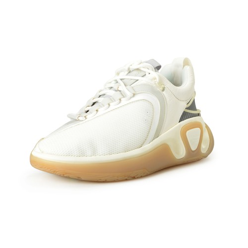 Pre-owned Balmain Men's "b-runner" Canvas & Leather Athletic Sneakers Shoes Us 12 Eur 45 In White/gray