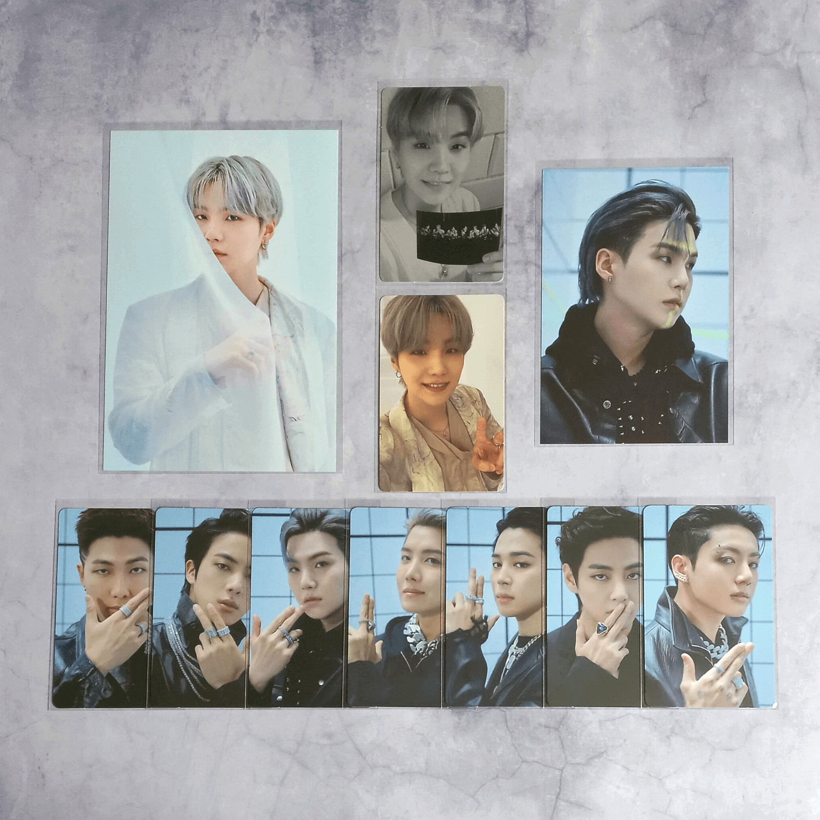 BTS PROOF SUGA フォトカード トレカ セミコンプ 14点セット BTS PROOF Weverse限定 3カットフォト suga シュガ ユンギ BTS Proof