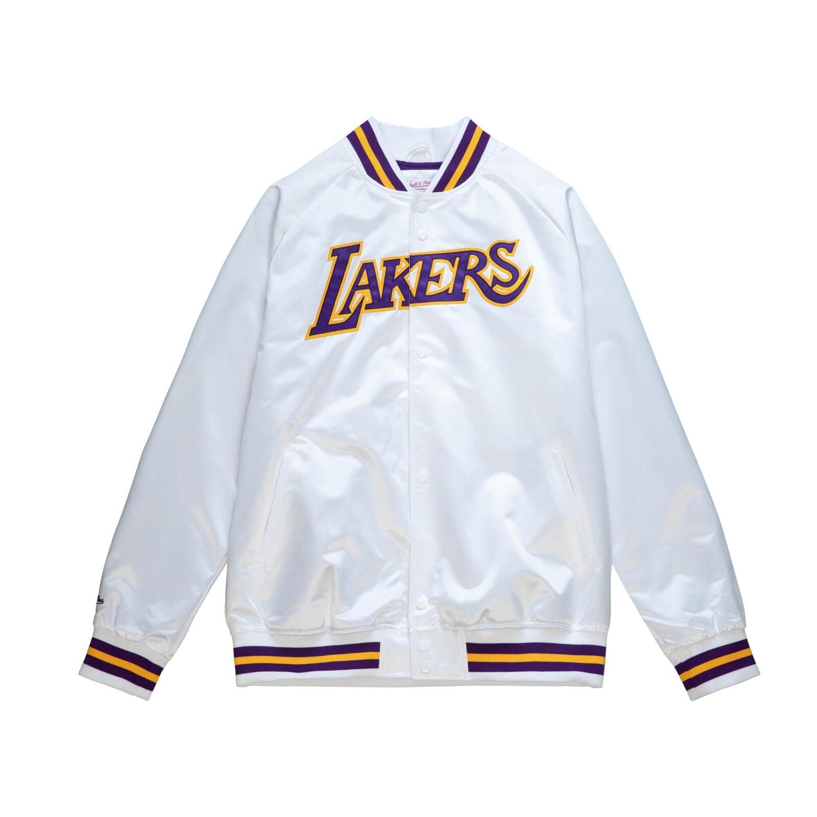 

Легкая атласная куртка Los Angeles Lakers Mitchell and Ness, Белый