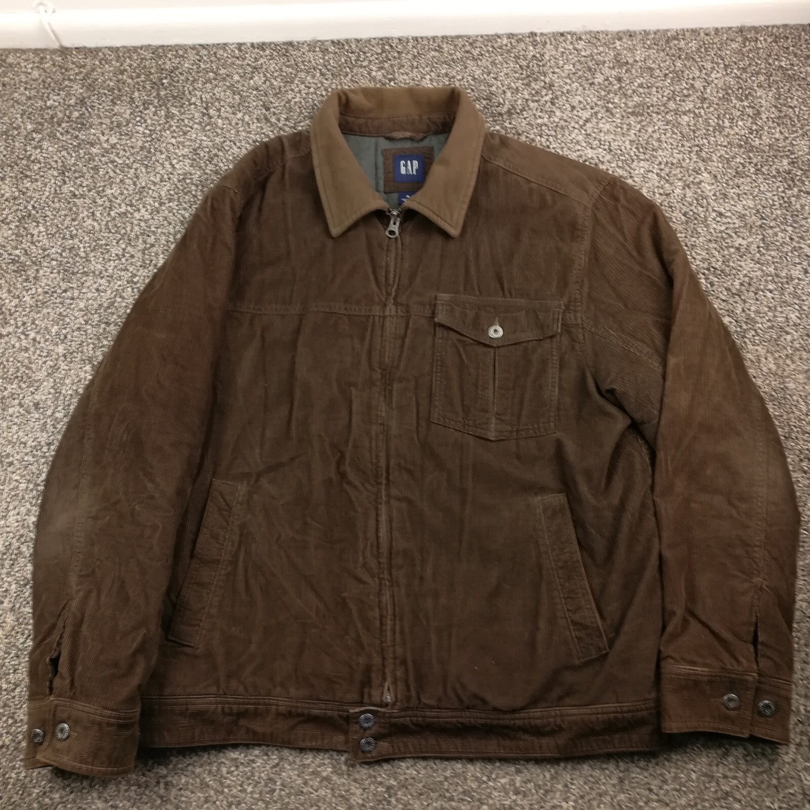 Vintage Y2K Gap Jacket Corduroy Quilted Contrast Collar Full Zip