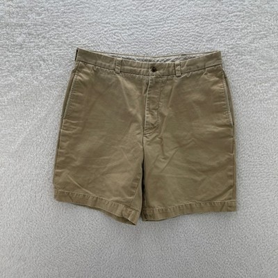 Brooks Brothers Chino Shorts Mens 35 Beige Flat Front Preppy Summer Beach Vacay