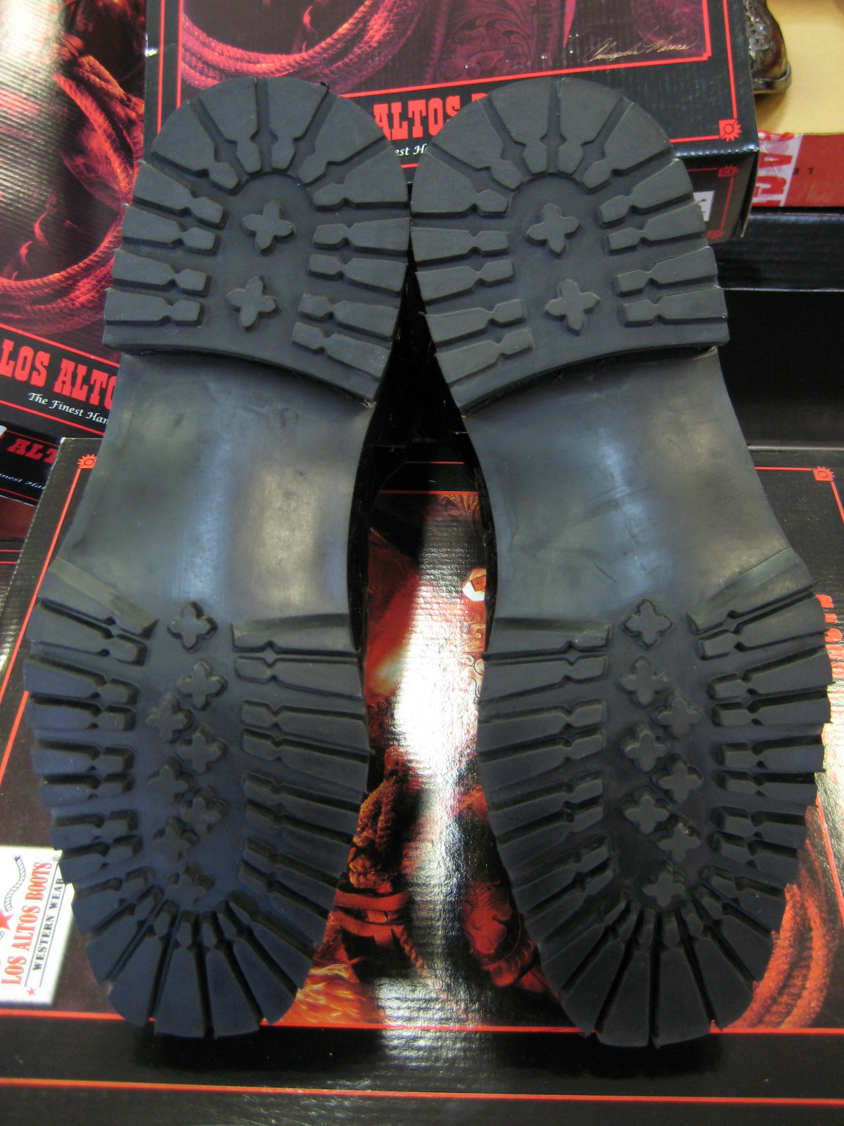 Pre-owned Los Altos Boots Los Altos Genuine Crocodile Black Motorcycle Biker Western Cowboy Work D Boot