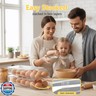 SMRCAD Egg Holder for Fridge, Automatic Steady Rolling Egg Container with Soft Bumpers and Handle for Refrigerator, Stackable Fridge Organizers and Storage with Lid