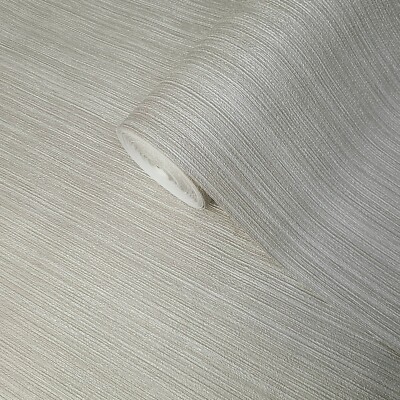 Striped Contemporary Taupe tan damask faux fabric textured lines Wallpaper rolls