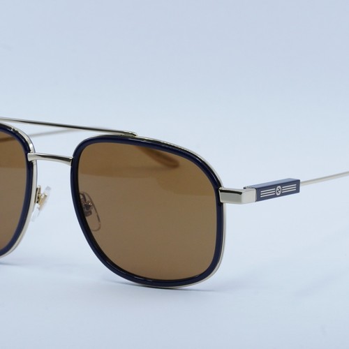 Pre-owned Gucci Gg1310s 003 Gold/blue/brown 56-20-145 Sunglasses