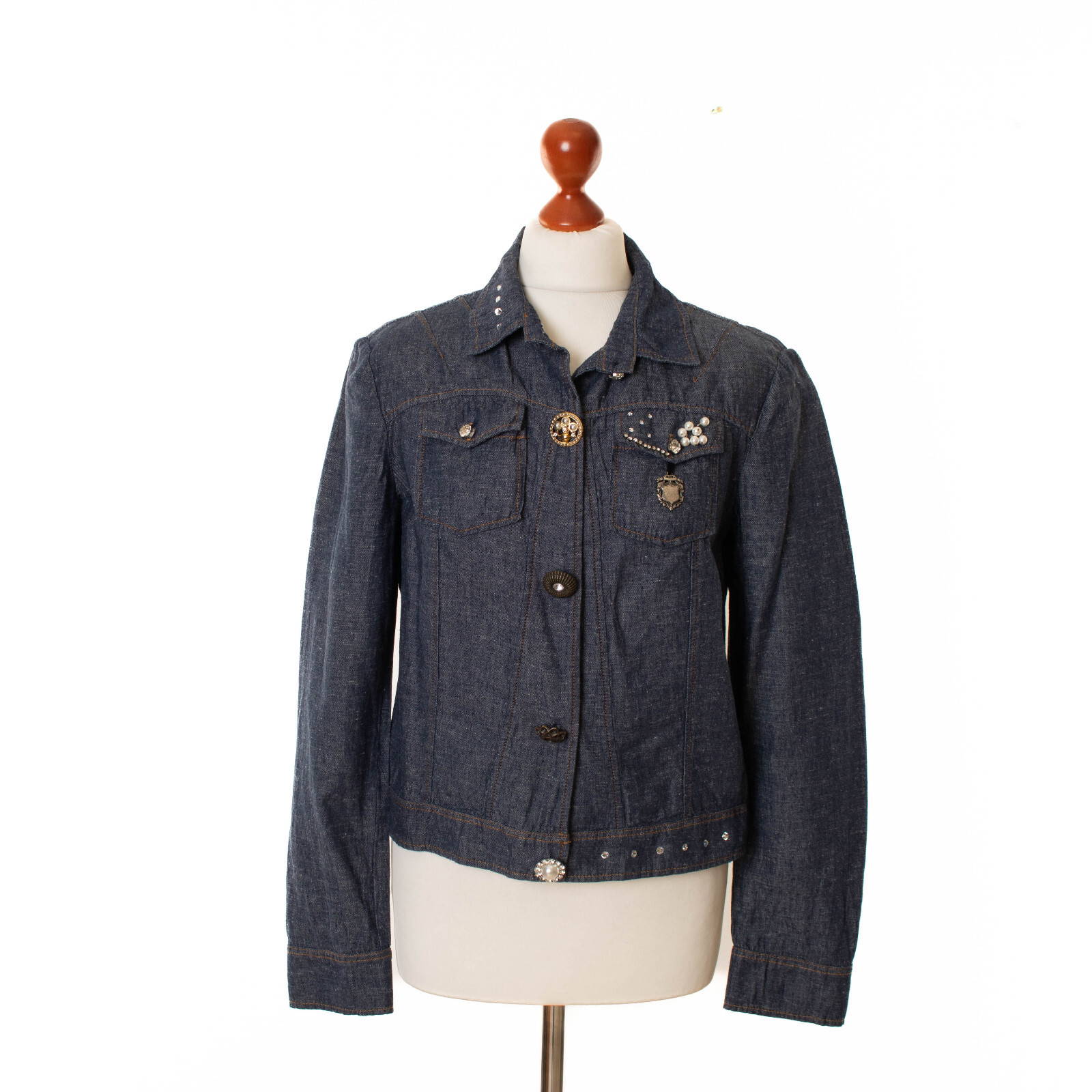 BOTTEGA By ELISA CAVALETTI Womens Blue Jacket Size L 11498