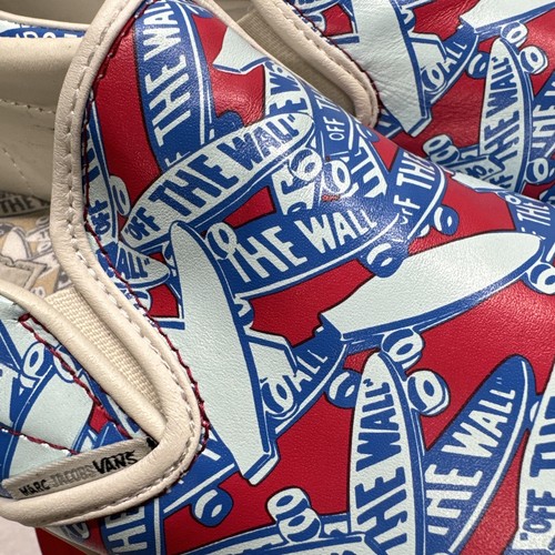 Pre-owned Vans Marc By Marc Jacobs X  Slip On Logo Skate Shoe Sneakers Sz 12 Us Blue Red