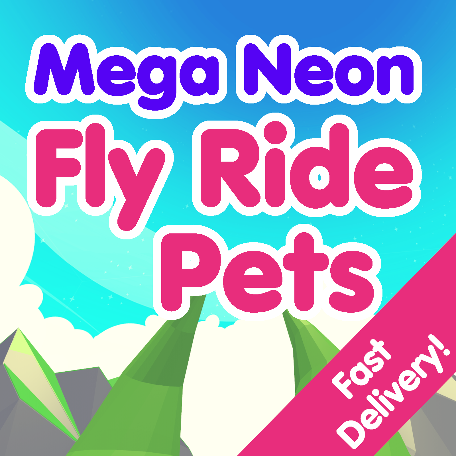 Mega Neon Fly Ride Pets ✨ 1Hr Delivery ✨ US Seller ✨ Adopt A Pet Today!