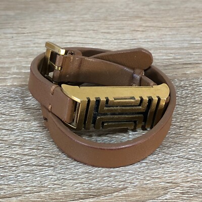 Tory Burch FITBIT FRET Double Wrap Bracelet Brown Gold Untested Fitbit Included