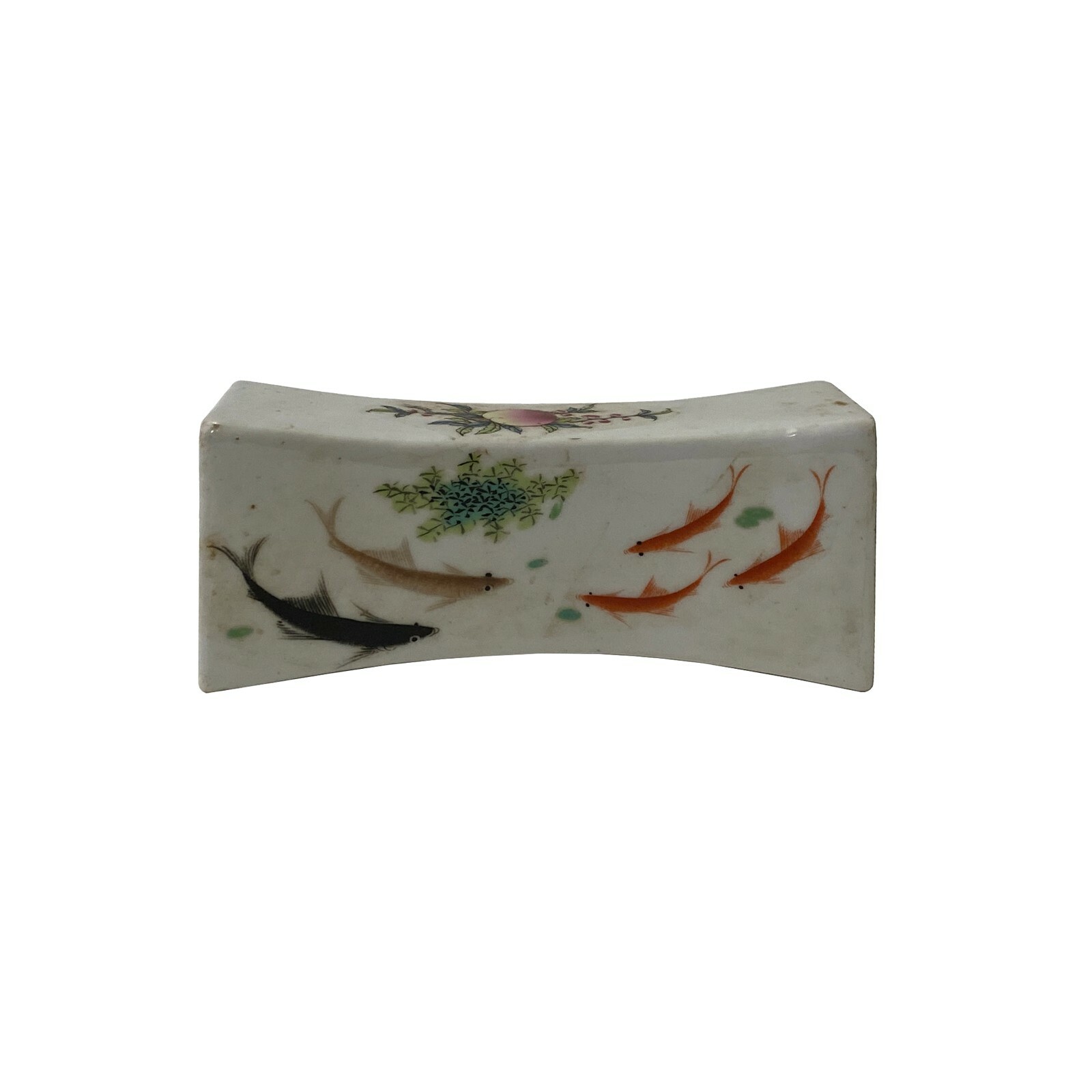 Chinese Off White Porcelain Fishes Rectangular Display Paperweight ws2082S Chinese Off White Porcelain Fishes Rectangular Display Paperweight ws2082S