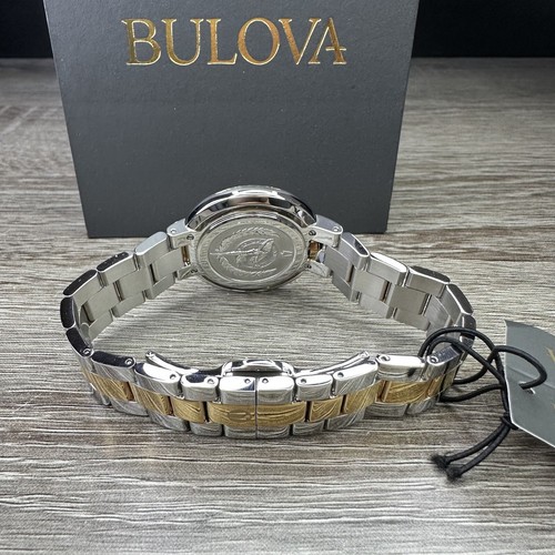 Pre-owned Bulova New✅50 Diamonds✅  Rubaiyat Silver Rose Gold Steel Watch 35mm 98r247 $995