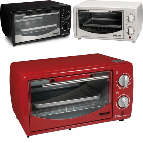 Better Chef 9L Toaster Oven Broiler with Slide Out Rack Bake Tray and Timer