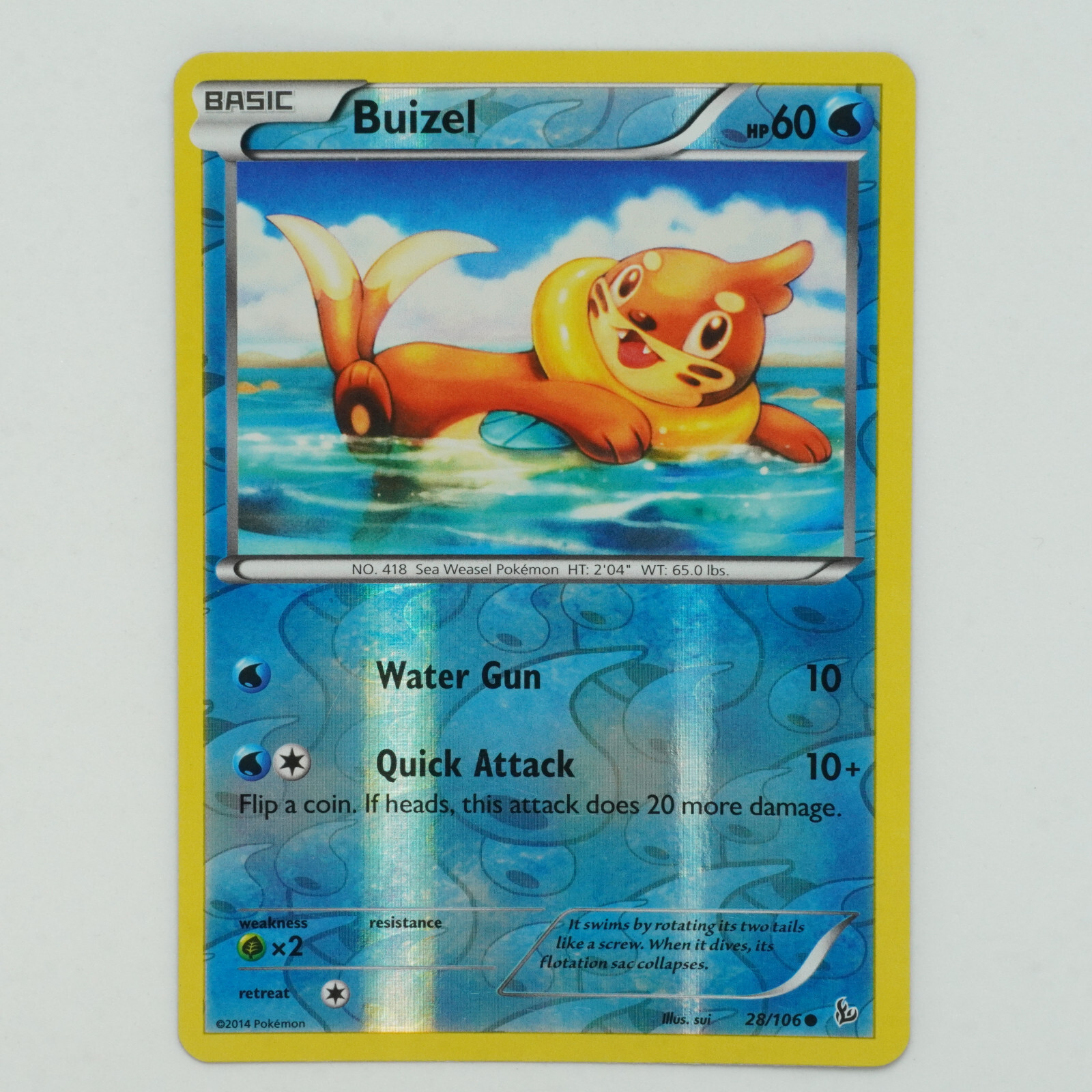 Buizel 28/106 Reverse Holo Common XY: Flashfire Pokemon Card