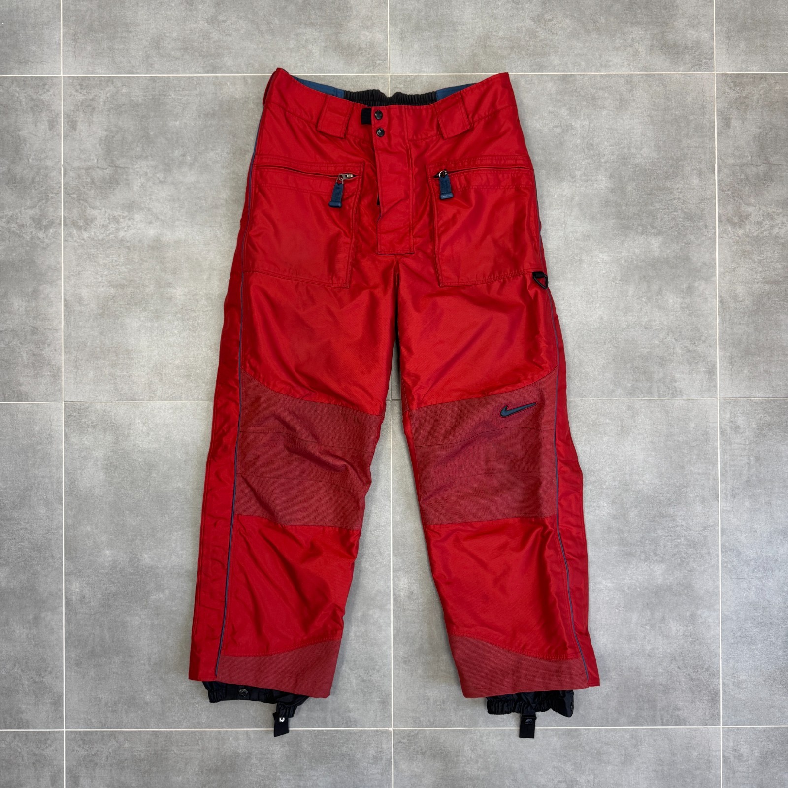 Vintage Nike ACG Full Side Zip Ski Snow Pants Men Size L Red