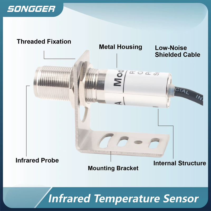 HW-DT100 Infrared Temperature Sensor 4-20mA 0-5V 0-10V RS485 Output Online Indus