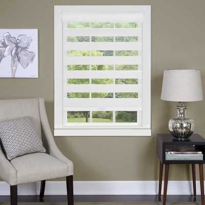 Cordless Celestial Sheer Double-Layered Window Roller Shade - 34 Inch Width x 72