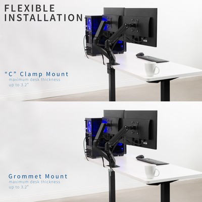 VIVO Dual Monitor Counterbalance Desk Mount Stand | Fits Screens 17" to 27"