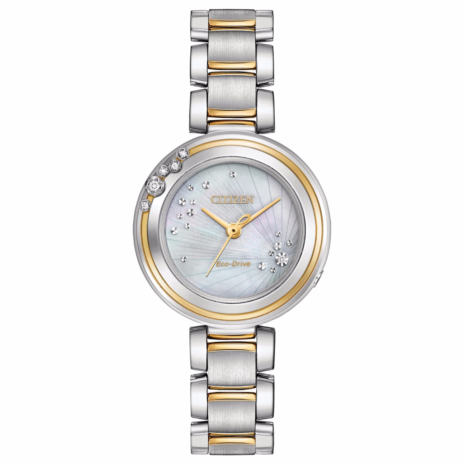 Citizen Eco-Drive Women's Carina Diamond Accents Two-Tone 28mm Watch EM0464-59D 13205116087 | eBay