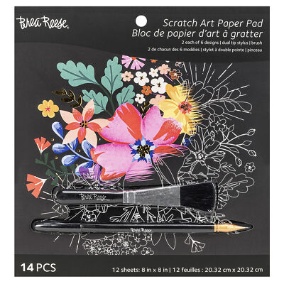 Brea Reese: Mystical Scratch Art Paper Pad - 12 Designs, 8x8