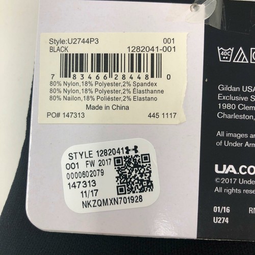 NEW Under Armour Athletic SoLo Socks Low Cut Black Socks 3-Pack Womens M