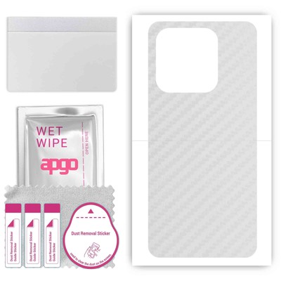 apgo Back Skin Wrap Sticker for Tecno Pop 7, Transparent Carbon