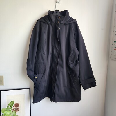 Lane Bryant Jacket Black Hooded Coat Plus Size 22/24 Cozy Chic Winter Essential