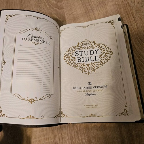 KJV Study Bible LP Faux Leather, Dark Brown by Christian Art Gifts Inc....