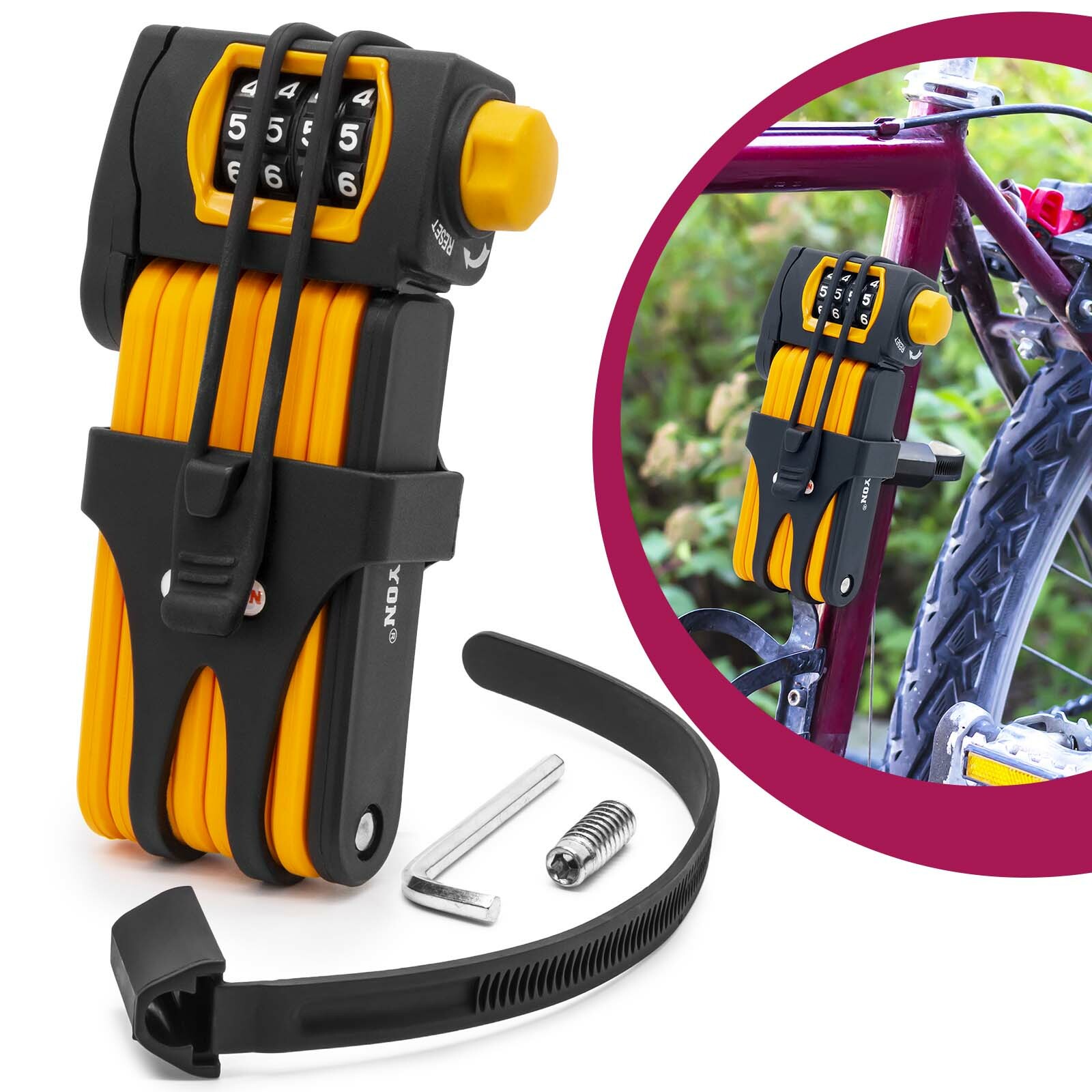 fahrrad falt-schloss mit zahlen-code