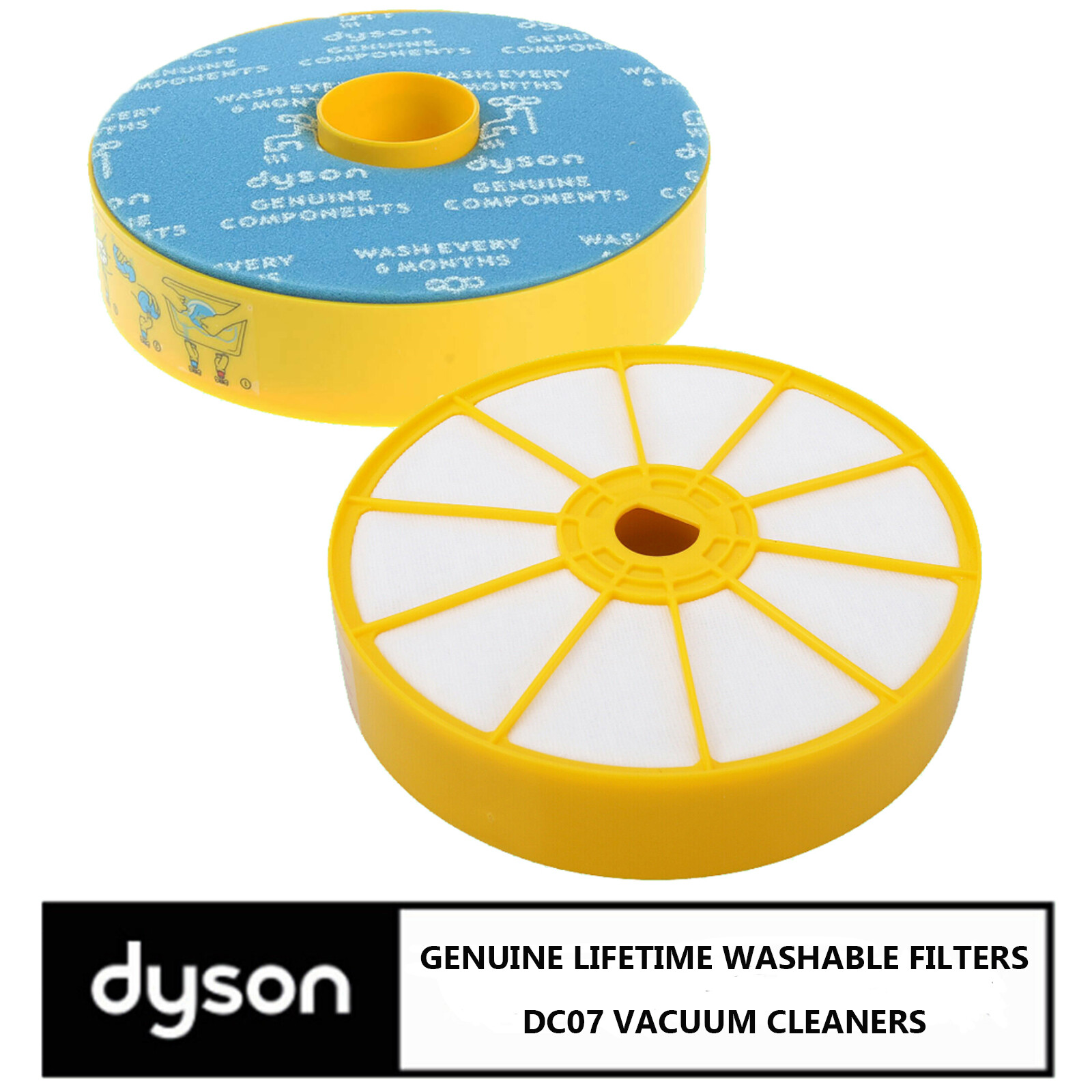 2 x Genuine Dyson Washable Pre Motor Lifetime Filters DC07 Vacuum