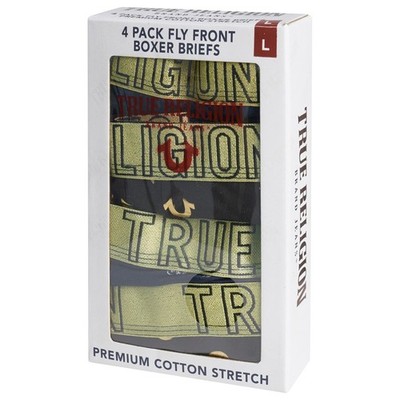 New Mens True Religion 4 Pack Boxer Briefs Stretch Cotton Elasticated Underwear