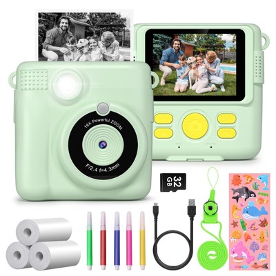 Instant Print Camera for Kids,GREENKINDER Kids Instant Camera, Birthday Gifts...