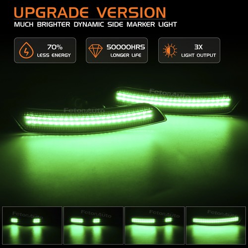 Dynamic LED Side Marker Light Front Rear for Chevy Camaro LS LT SS ZL1 2016-2023