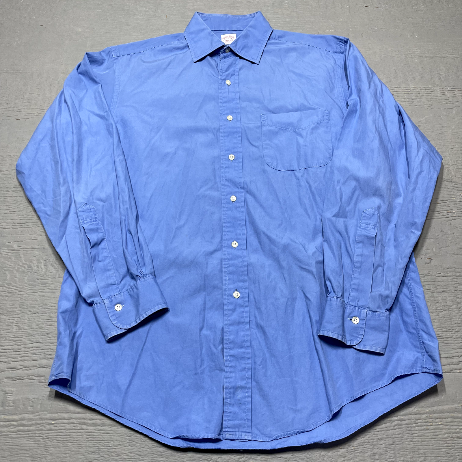 Brooks Brothers Shirt Mens 15.5 4 Blue Makers Cotton USA