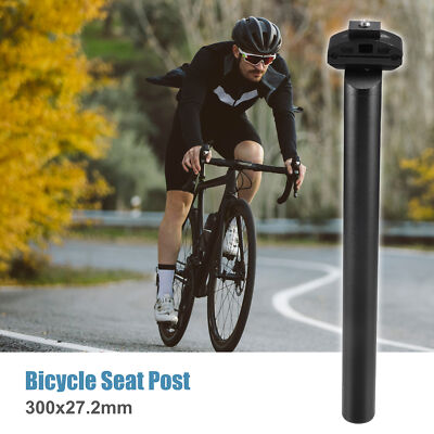 27.2x300mm Bike Seat Post Aluminum Alloy Bicycle Bike Seat Tube Mount Black