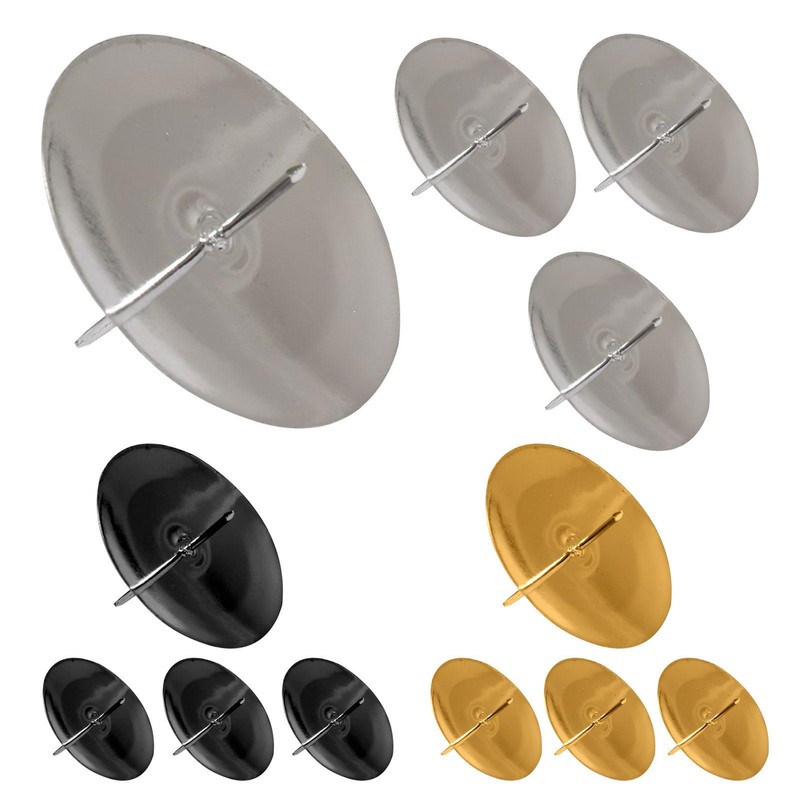 4pcs Pillar Candle Holder Plates With Thorn Round Metal Plate