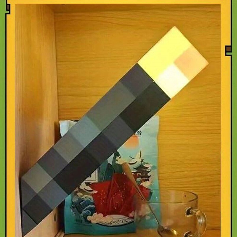 Minecraft Fackel Lampe Torch Led Akku Mojang Weihnachts Usb Wiederaufladbar Hot!