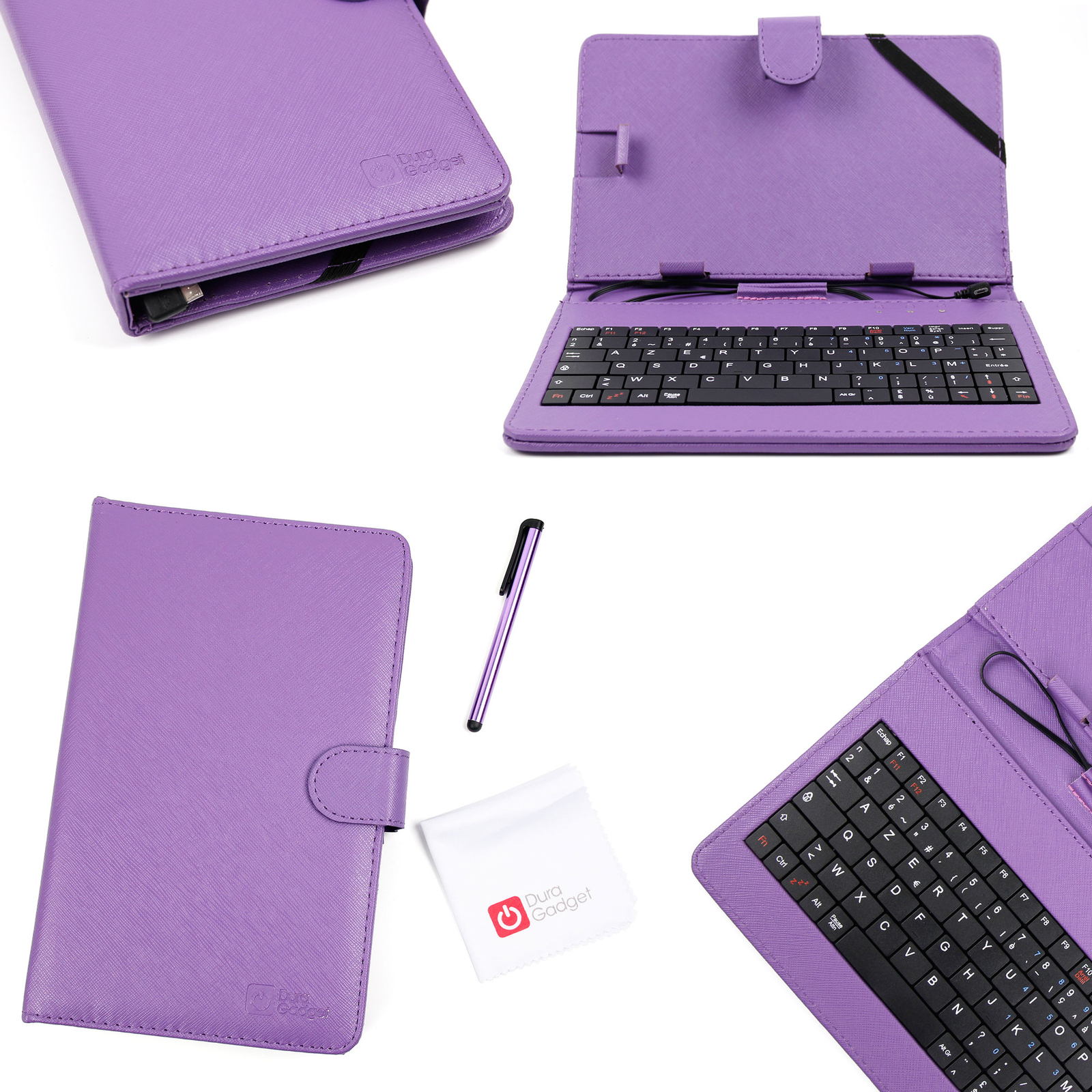 Purple Case W Azerty Keyboard For Samsung Galaxy Tab 7 0 2 Requires Adapter Ebay